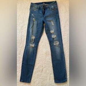Abercrombie & Fitch Women's Distressed Harper Low Rise Super Skinny Size 27 4R